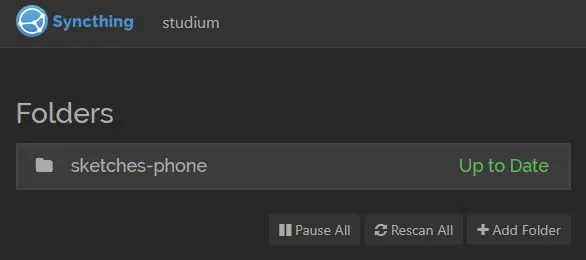 A screenshot of Syncthing.